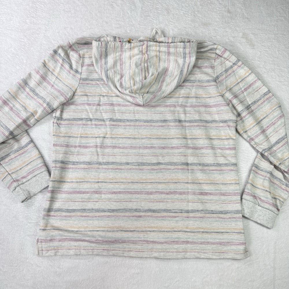 Marine Layer Mens Medium Striped Henley Pullover Sweatshirt Portola Beach Hoodie - Picture 5 of 9